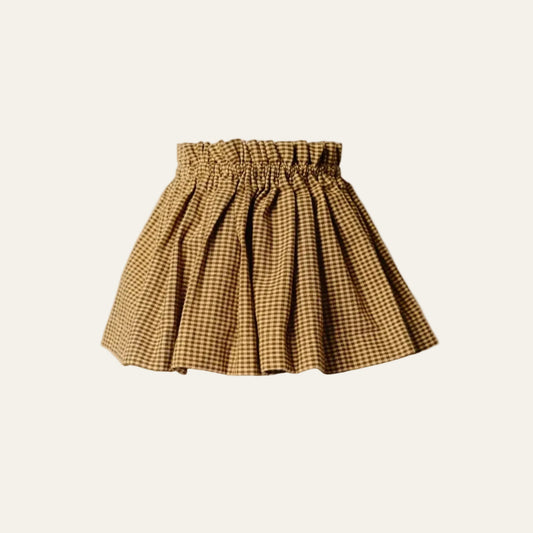 Plaid lampshade on a beige background