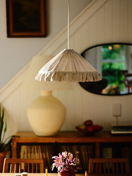 Stripped Linen Pendant Shade
