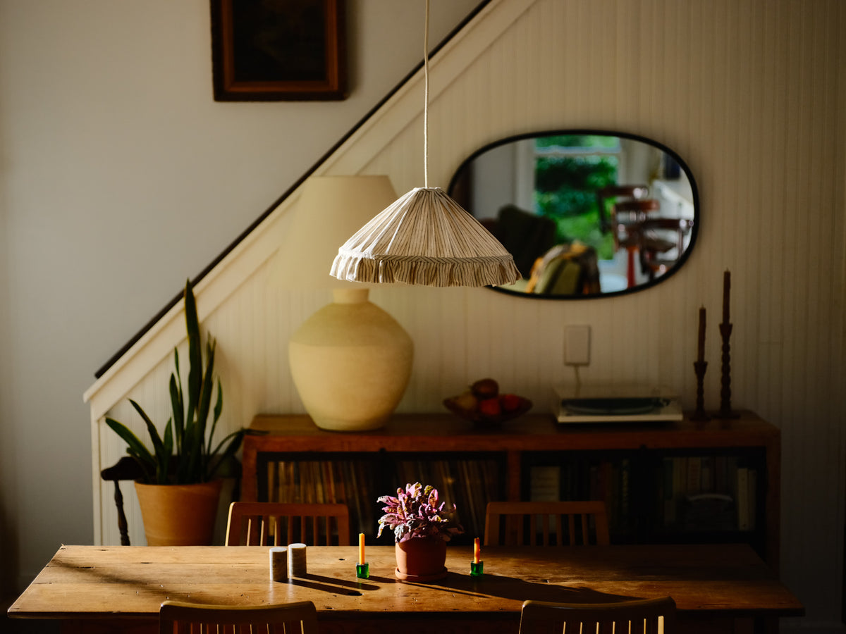 Stripped Linen Pendant Shade